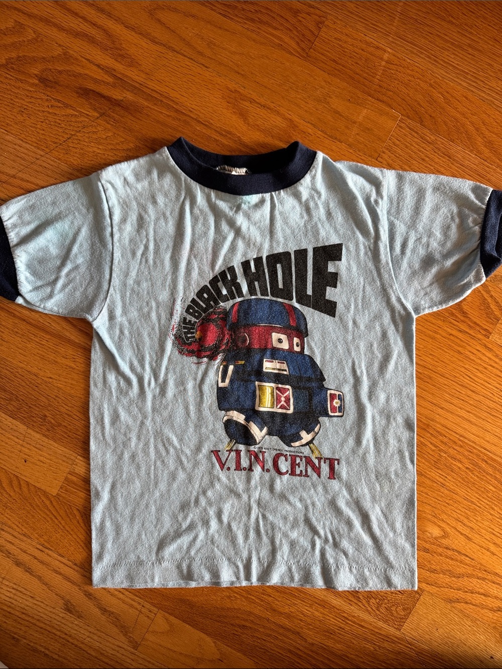 Vintage 1979 Disney Blue Ringer Tee V.I.N. Cent The Black Hole